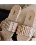 Sandales à rayures multicolores